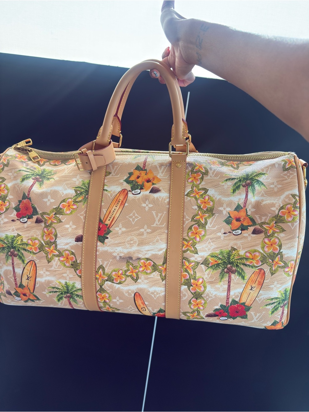 Louis Vuitton Beige Tropical Surf Keepall. Pharrell Williams collab - Picture 3 of 10